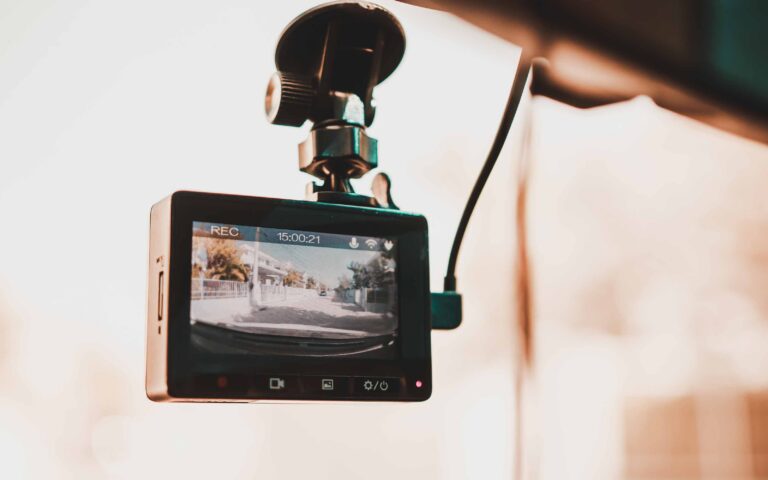 Dashcam recording a car accident