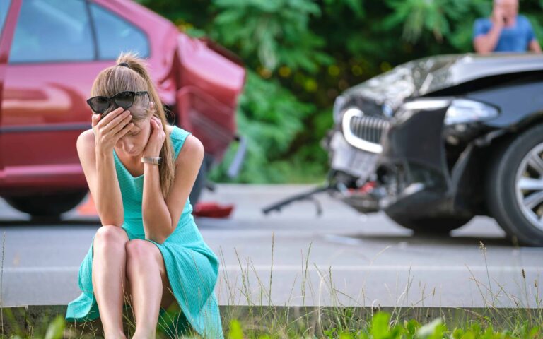 Stressed driver after a car accident